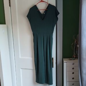 Amazon Dark Green V-Neck Jumpsuit
